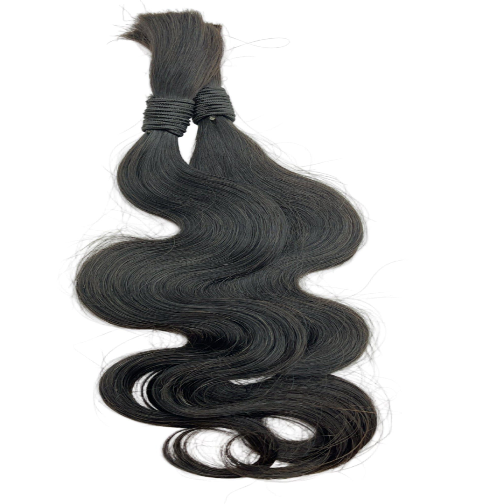 house of BAmor, natural black, body wave luxury bundle on white back ground
